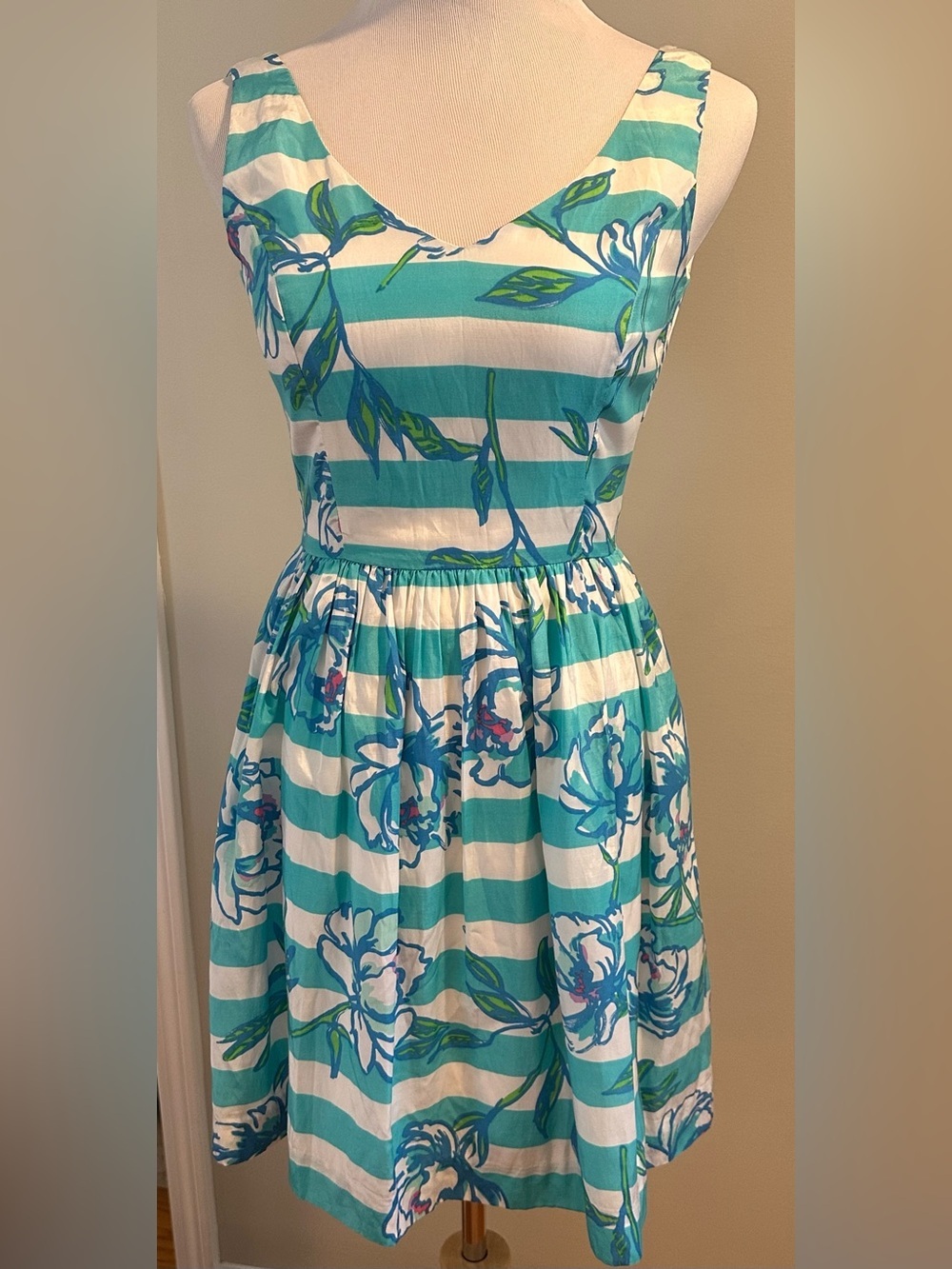 Lilly Pulitzer Tossing the Line Shorely Posey Dress Sz 0 EUC